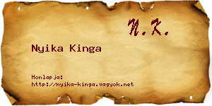 Nyika Kinga névjegykártya